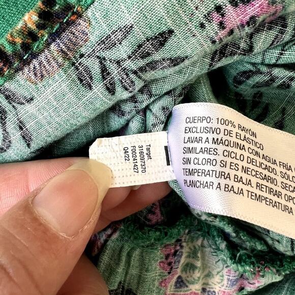 Knox Rose Dress Women's Plus XXL Green One Shoulder Aline Smocked Tiered Floral - Picture 11 of 11